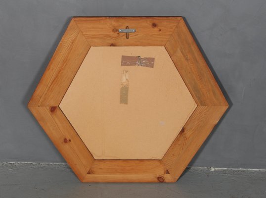 Swedish Pine Wall Mirror, 1970s-HJB-1137481