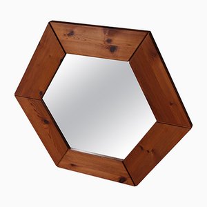 Swedish Pine Wall Mirror, 1970s-HJB-1137481