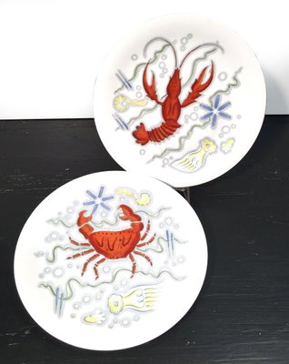 Swedish Plates from Hackefors, 1960s, Set of 6-QFU-729878