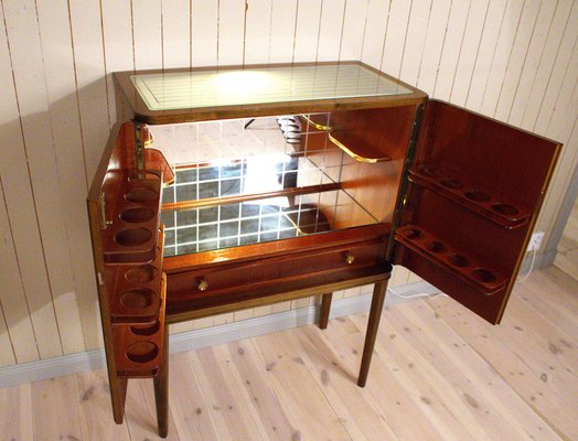 Swedish Pyramid Mahogany Bar Cabinet by Förenade Möbler Linköping, 1940s-UDU-1807133