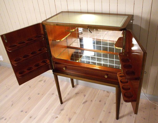 Swedish Pyramid Mahogany Bar Cabinet by Förenade Möbler Linköping, 1940s-UDU-1807133