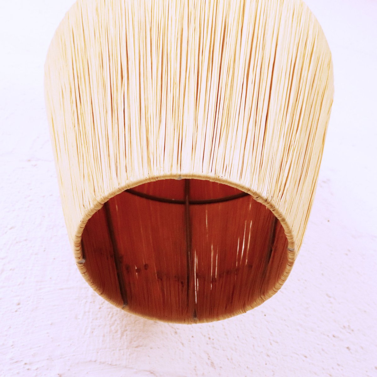 Swedish Raffia Ceiling Lamp, 1960s