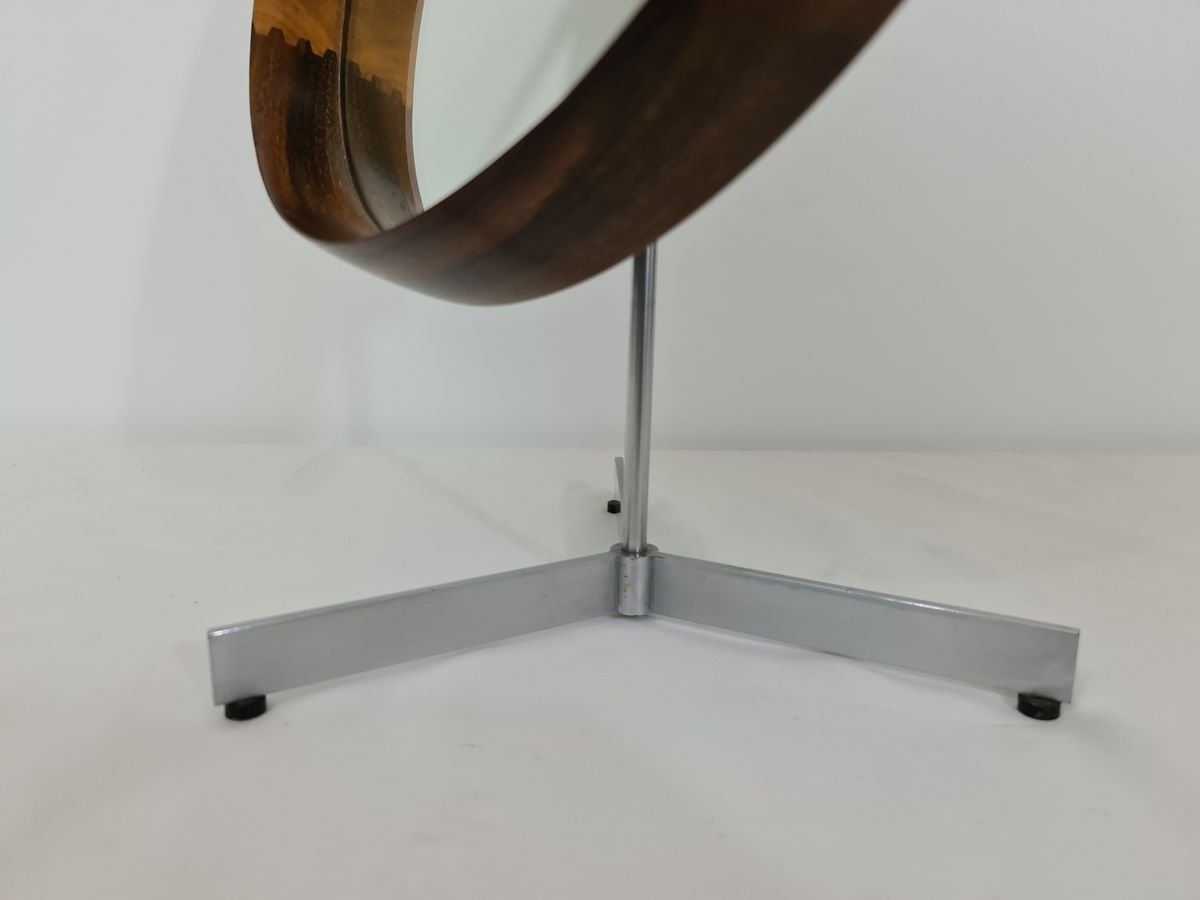 Swedish Rosewood Table Mirror by Uno & Östen Kristiansson for Luxus, Circa 1960