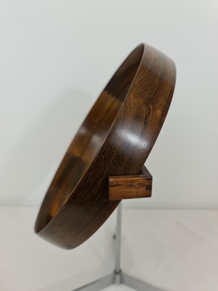 Swedish Rosewood Table Mirror by Uno & Östen Kristiansson for Luxus, Circa 1960