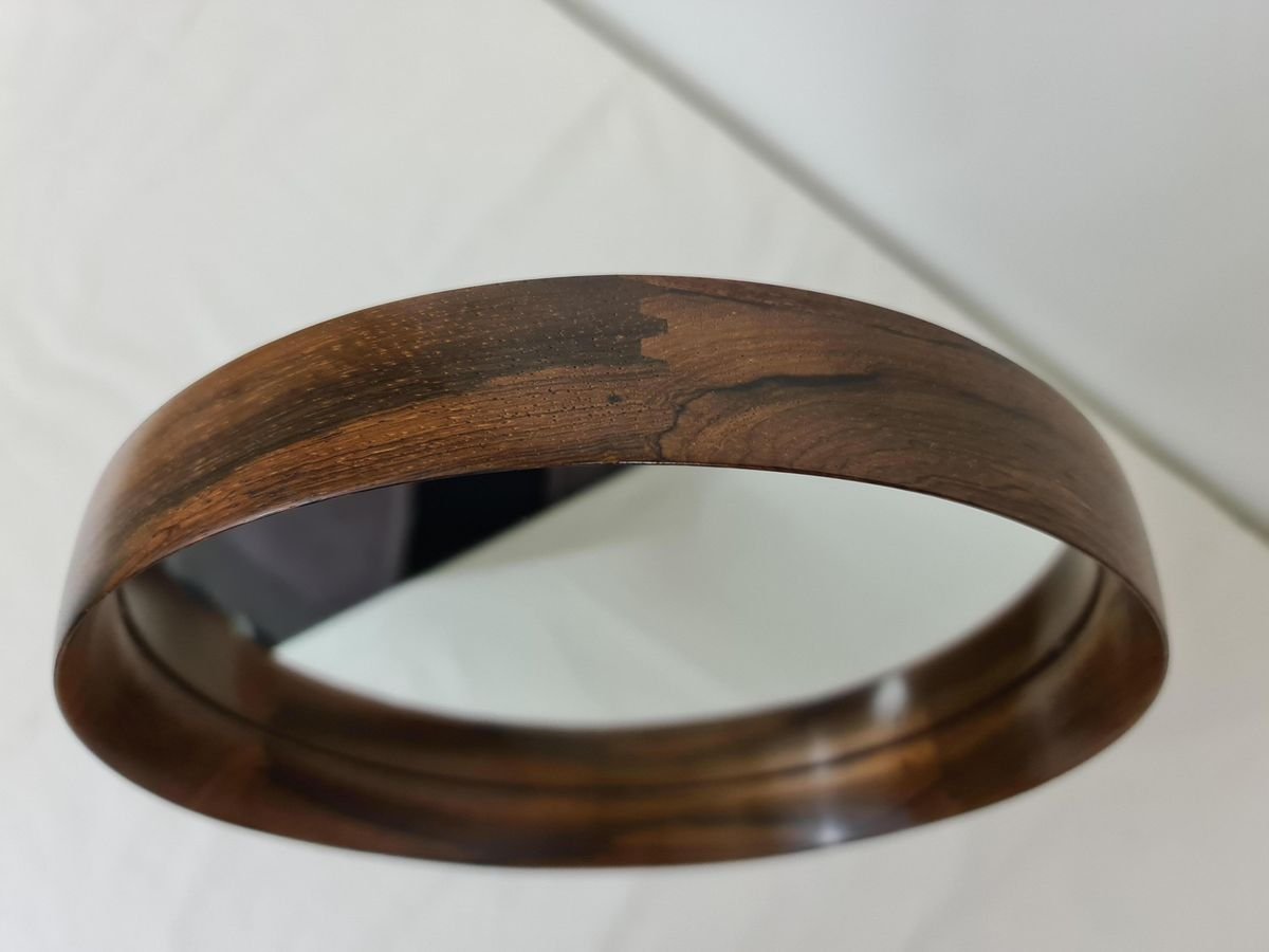 Swedish Rosewood Table Mirror by Uno & Östen Kristiansson for Luxus, Circa 1960