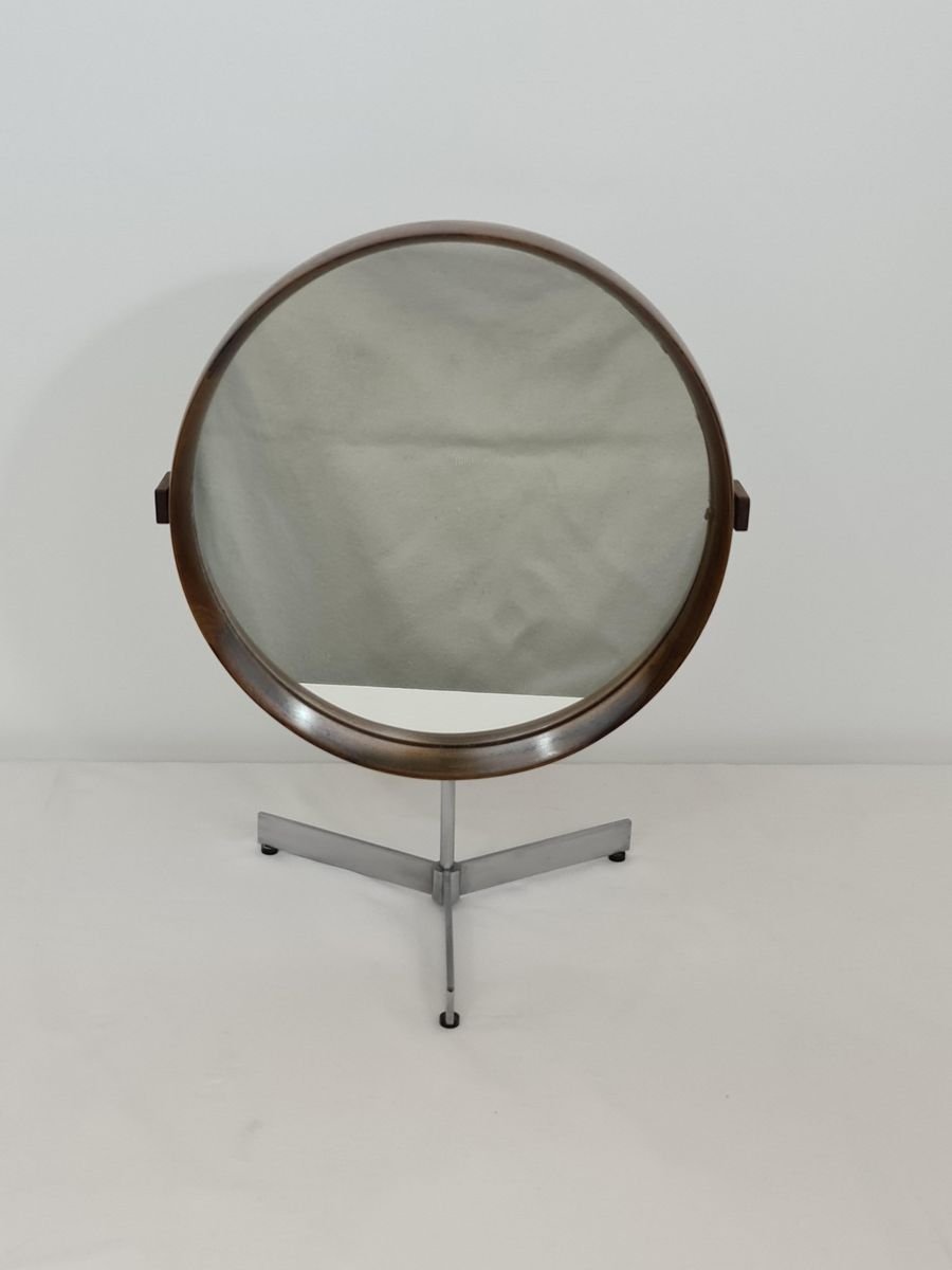 Swedish Rosewood Table Mirror by Uno & Östen Kristiansson for Luxus, Circa 1960