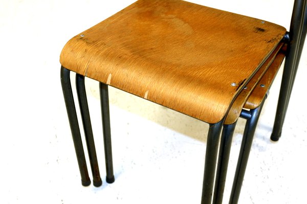 Swedish School Chairs, 1950s, Set of 7-GEK-672776