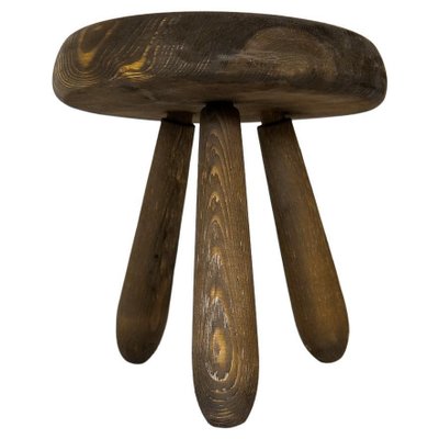 Swedish Sculptural Stool in Stained Pine by Ingvar Hildingsson, 1970s-UYK-1266791