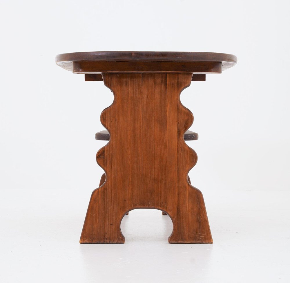 Swedish Side Table in Pine by Axel Einar Hjorth attributed to Bo Fjæstad, 1930s