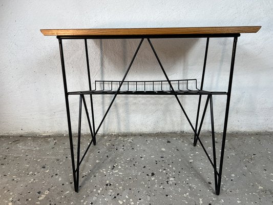 Swedish Side Table in Teak & Black Metal, 1960s-IJL-1702712