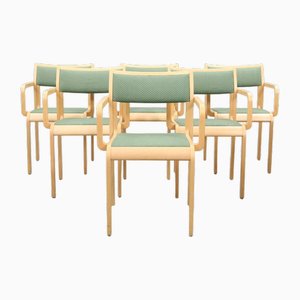 Swedish Stackable Beech Chairs, 1970s, Set of 6-YZQ-1717332