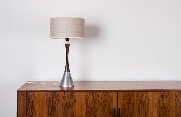 Swedish Table Lamp in Aluminum, Rosewood and Bakelite from Bergboms, 1960s-EMB-2027018