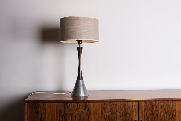 Swedish Table Lamp in Aluminum, Rosewood and Bakelite from Bergboms, 1960s-EMB-2027018