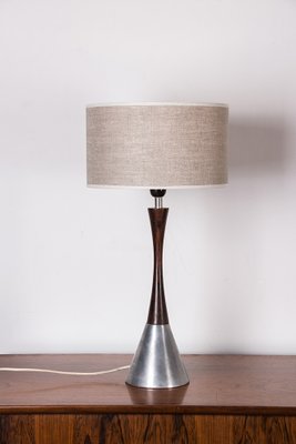 Swedish Table Lamp in Aluminum, Rosewood and Bakelite from Bergboms, 1960s-EMB-2027018