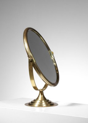 Swedish Table Mirror in Solid Brass, 1960s-YU-1313415