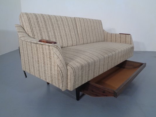 Swedish Teak and Wool Sofa Daybed, 1950s-RDW-706276