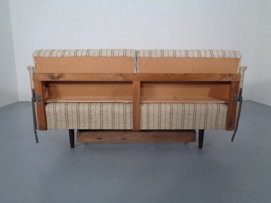 Swedish Teak and Wool Sofa Daybed, 1950s-RDW-706276