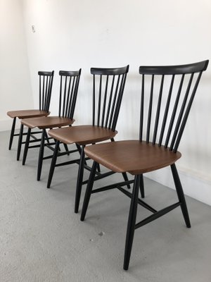 Swedish Teak Chairs by S. E. Fryklund for Hagafors, 1960s, Set of 4-JWH-1304246