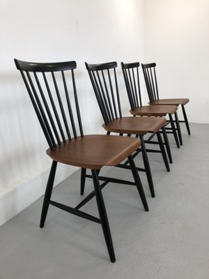 Swedish Teak Chairs by S. E. Fryklund for Hagafors, 1960s, Set of 4-JWH-1304246