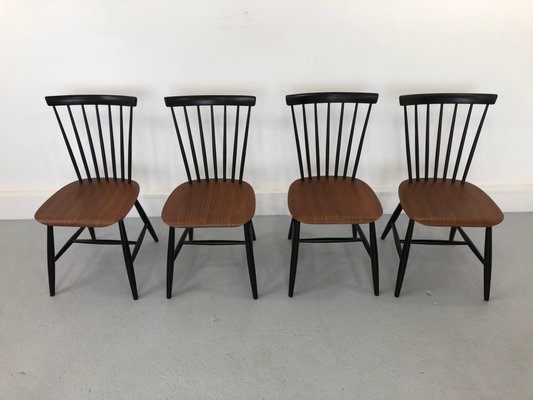 Swedish Teak Chairs by S. E. Fryklund for Hagafors, 1960s, Set of 4-JWH-1304246