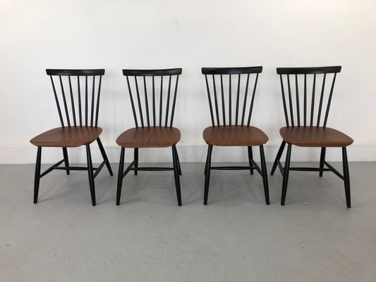 Swedish Teak Chairs by S. E. Fryklund for Hagafors, 1960s, Set of 4-JWH-1304246