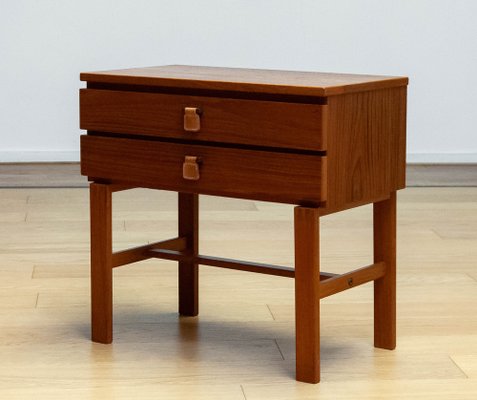 Swedish Teak Chest with Matching Mirror Charmant Series by Fröseke, 1960s, Set of 2-JE-1701953