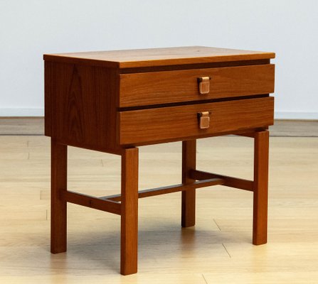 Swedish Teak Chest with Matching Mirror Charmant Series by Fröseke, 1960s, Set of 2-JE-1701953