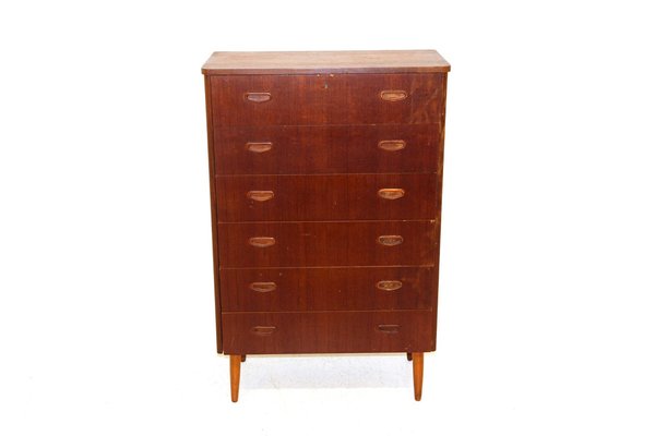 Swedish Teak Dresser Tallboy, 1950s-GEK-1094681