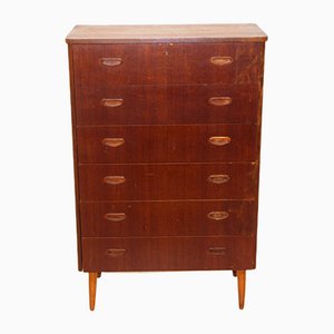 Swedish Teak Dresser Tallboy, 1950s-GEK-1094681