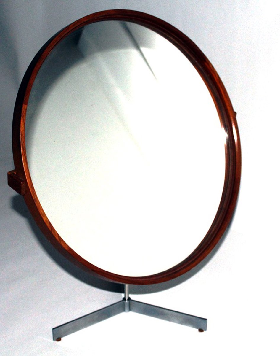 Swedish Teak Table Mirror by Uno & Östen Kristiansson for Luxus, 1960s