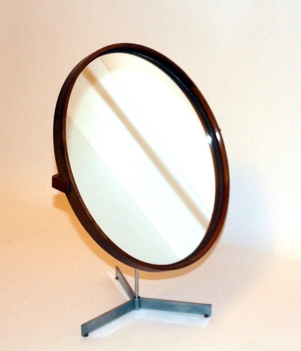 Swedish Teak Table Mirror by Uno & Östen Kristiansson for Luxus, 1960s