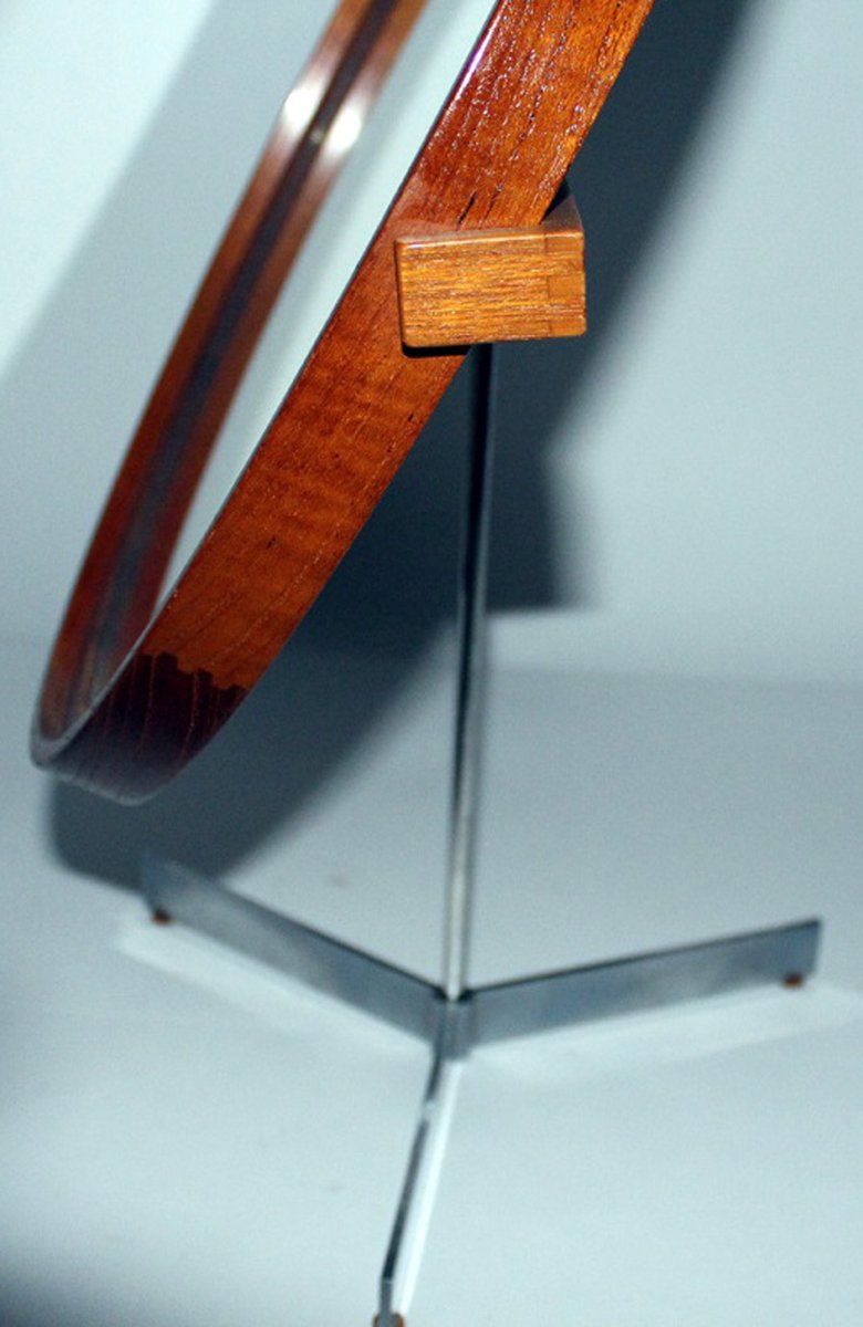 Swedish Teak Table Mirror by Uno & Östen Kristiansson for Luxus, 1960s