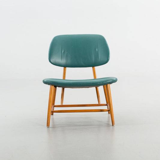 Swedish Teve Chair in Leather and Wood by Alf Svensson for Ljungs, 1960s