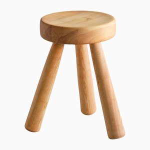 Swedish Three Legged Stool in Solid Pine by Ingvar Hildingsson, 1970s-FMT-1140813