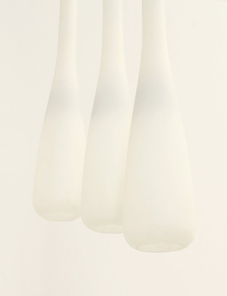 Swedish Triple Drop Ceiling Lamp by Uno and Östen Kristiansson for Luxus, 1950s