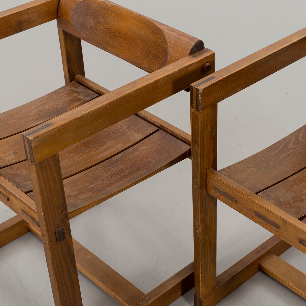 Swedish Trybo Armchair in Pine by Edvin Helseth, 1960s