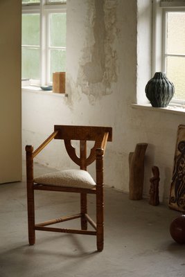 Swedish Wabi Sabi Monk Chairs with Bouclé Seats, 1930s, Set of 6-MXF-1372833