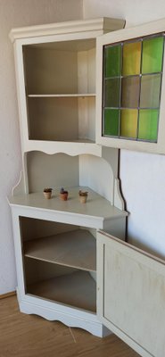 Swedish White Corner Cabinet, 1970s-ZEF-1738889