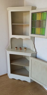 Swedish White Corner Cabinet, 1970s-ZEF-1738889