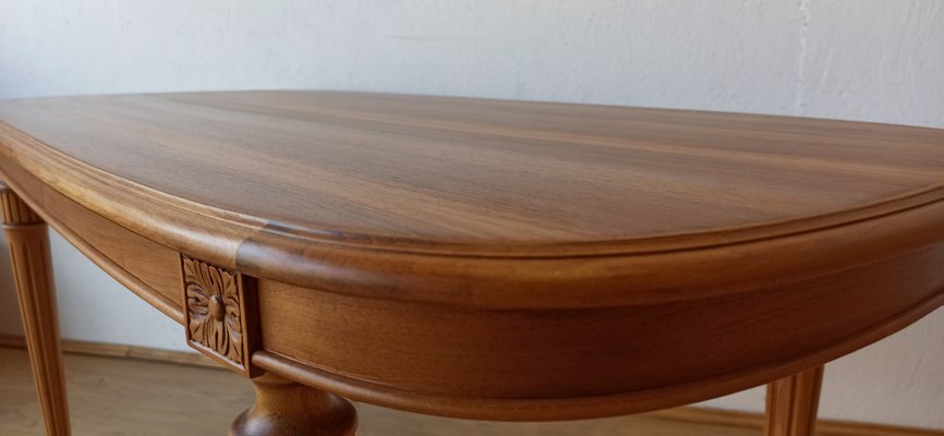 Swedish Wooden Oval Table, 1970s-ZEF-1725009