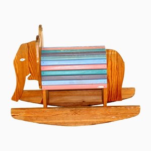 Swedish Wooden Rocking Elephant, 1970s-GEK-1304323