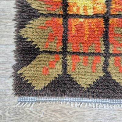 Swedish Wool Hand-Knotted Ryamatta Rug, 1960s-ZPB-2036231