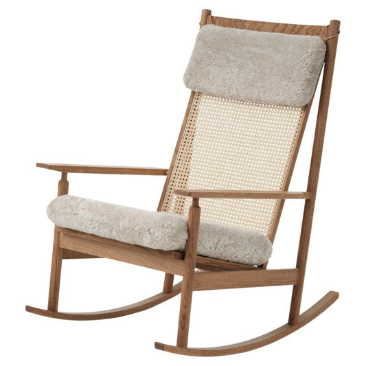 Swing Rocking Chair in Moonlight Sheepskin by Warm Nordic