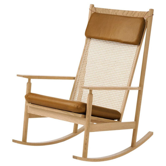 Swing Rocking Chair in Nevada Oak and Cognac by Warm Nordic