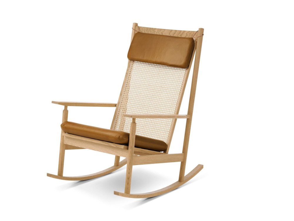 Swing Rocking Chair in Nevada Oak and Cognac by Warm Nordic