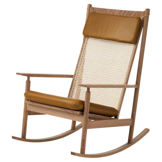 Swing Rocking Chair in Nevada Teak and Cognac by Warm Nordic