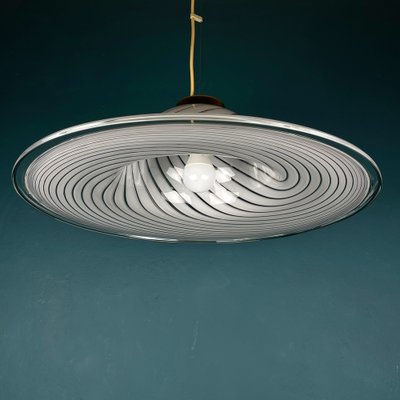 Swirl Murano Glass Pendant Lamp, Italy, 1970s-WQC-1404485