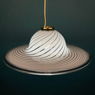 Swirl Murano Glass Pendant Lamp, Italy, 1970s-WQC-1404485