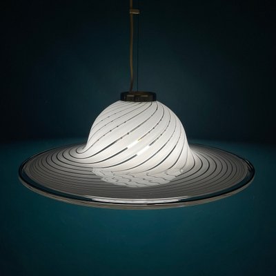 Swirl Murano Glass Pendant Lamp, Italy, 1970s-WQC-1404485