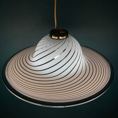 Swirl Murano Glass Pendant Lamp, Italy, 1970s-WQC-1404485